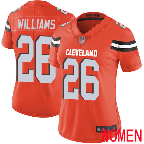 Cleveland Browns Greedy Williams Women Orange Limited Jersey #26 NFL Football Alternate Vapor Untouchable